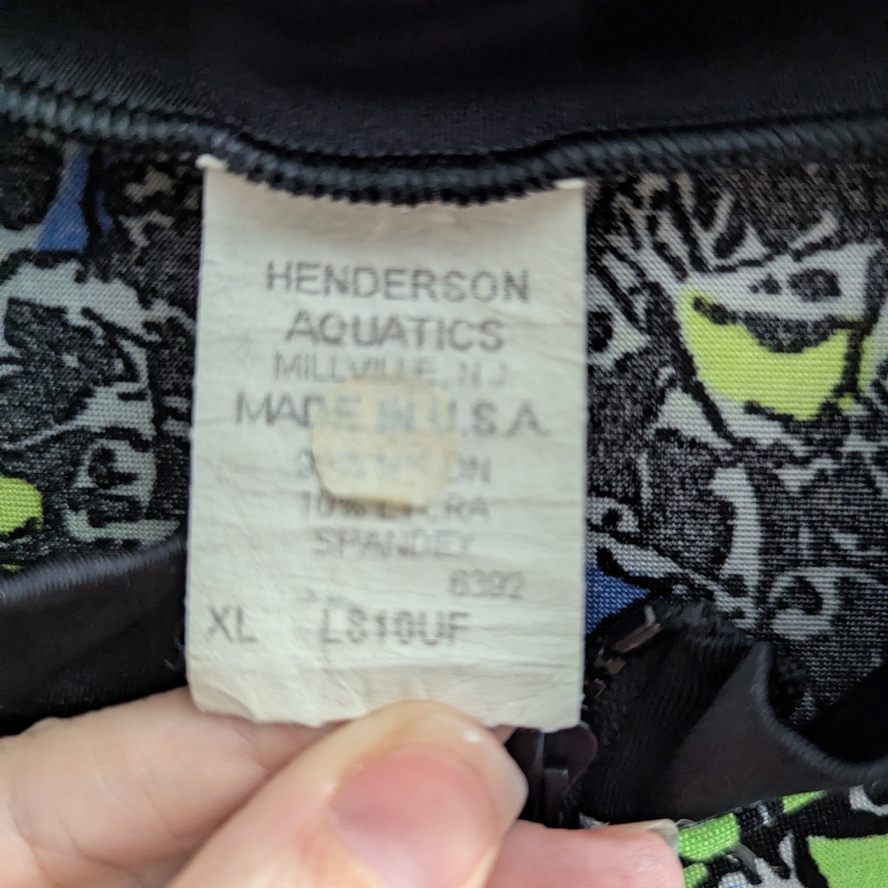 *Vintage* Henderson USA Hot Skin Black and Multicolor Wetsuit XL Surfing Beach - Picture 4 of 8